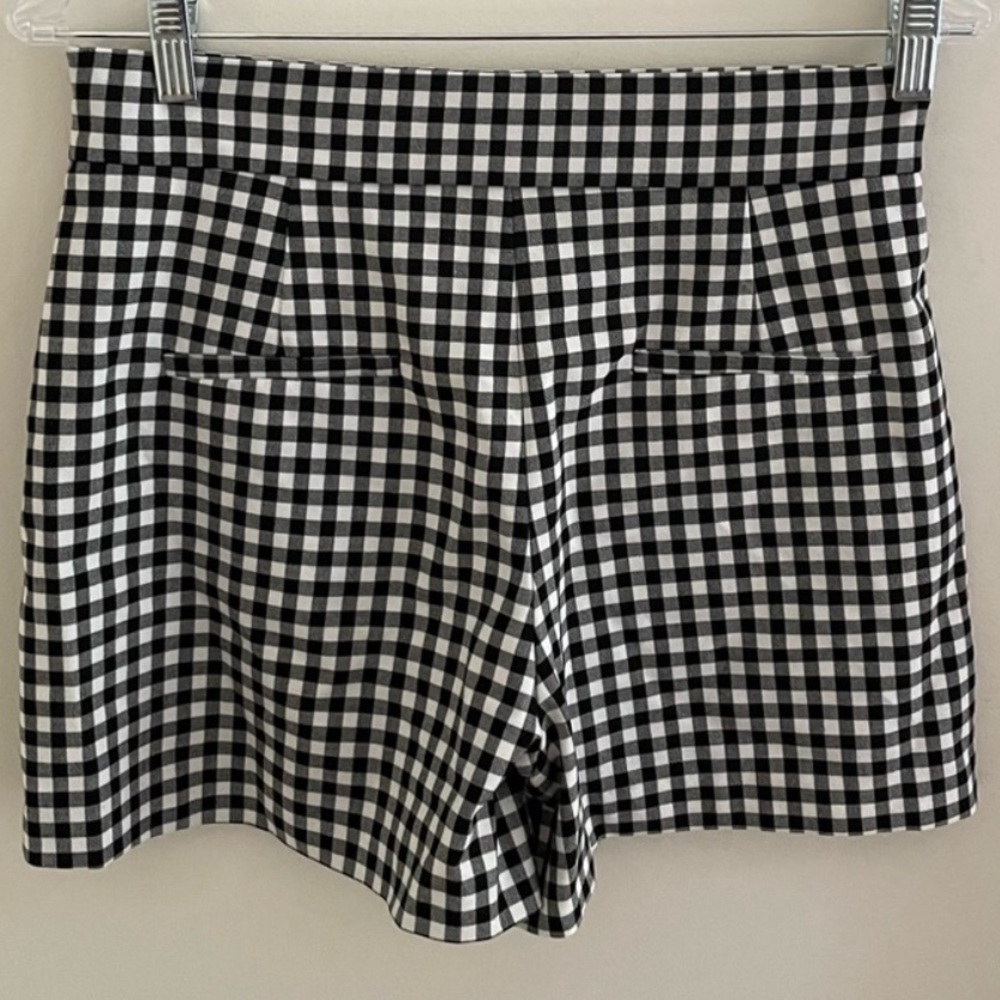 Zara Gingham Black & White Plaid Check High-Waisted Shorts NWOT - Picture 5 of 6